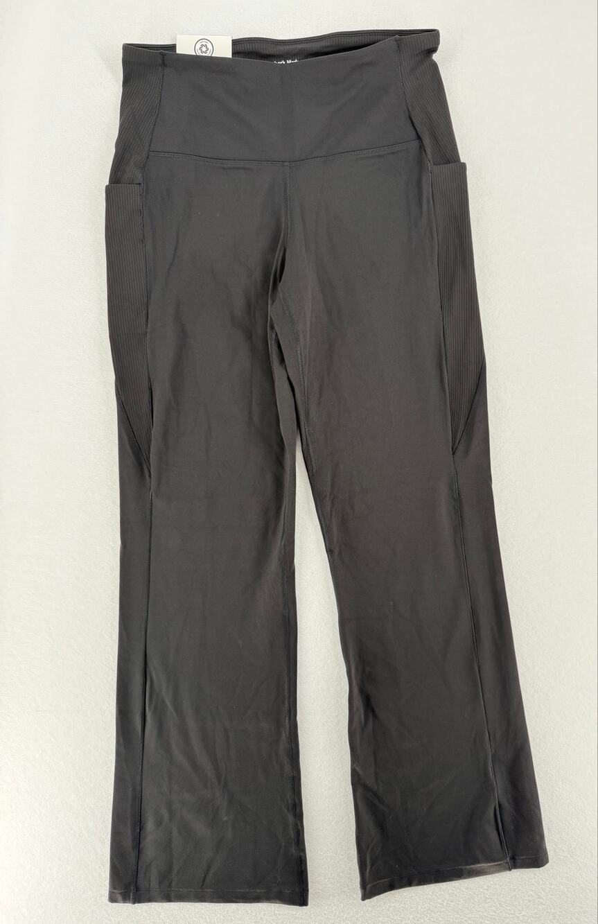 Member's Mark Womens Micro Flare Pants L Black High Rise Stretch Pockets NWT